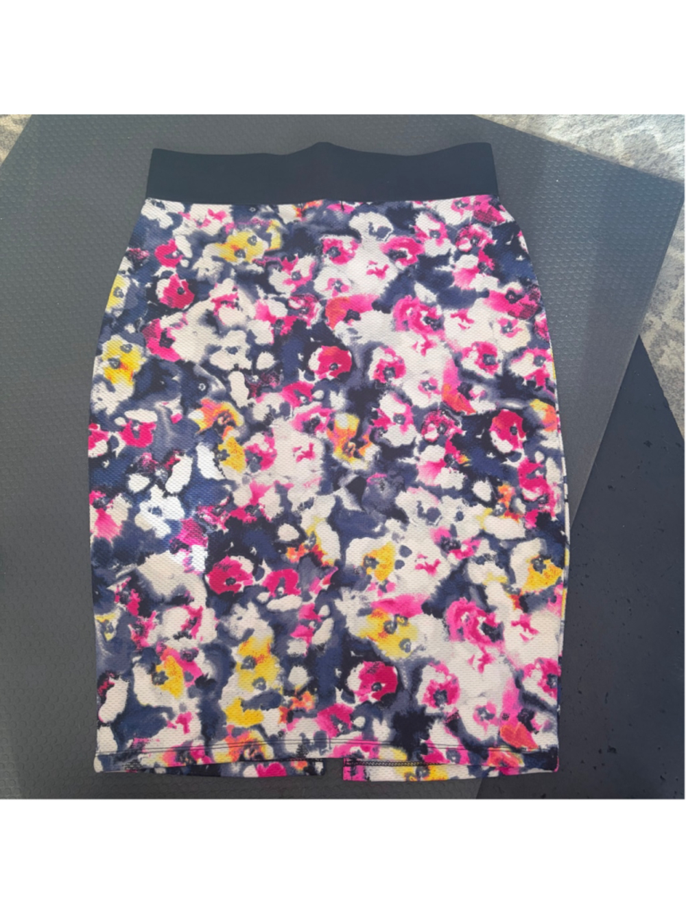 Abstract Floral Print Pencil Skirt Retro Aesthetic (OS)